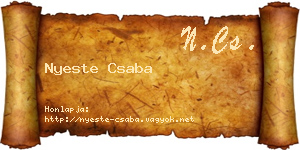 Nyeste Csaba névjegykártya
